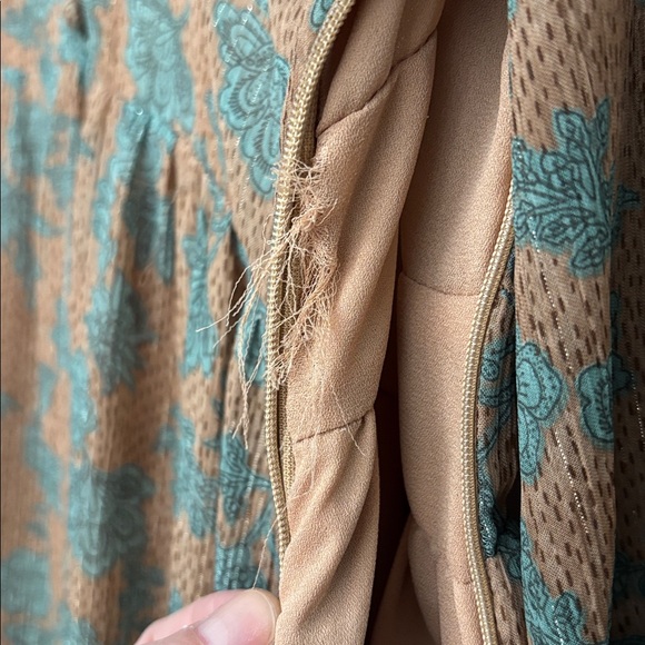 :Price Firm: Bohme Light Brown Floral Midi Dress - Picture 12 of 12